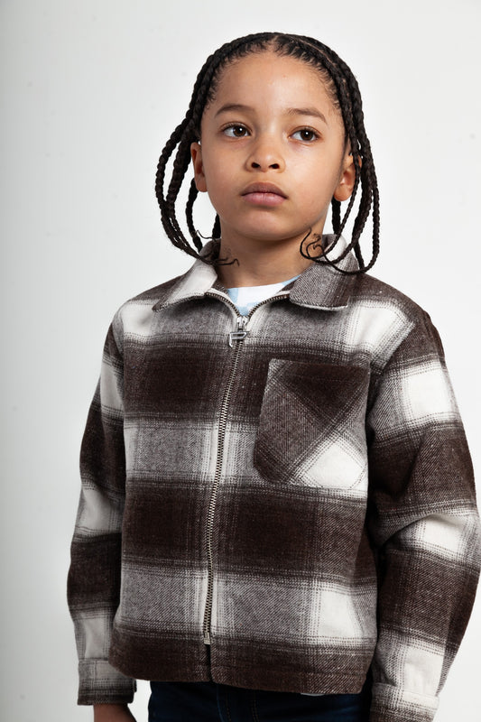 Junior Coco Brown Flannel Overshirt
